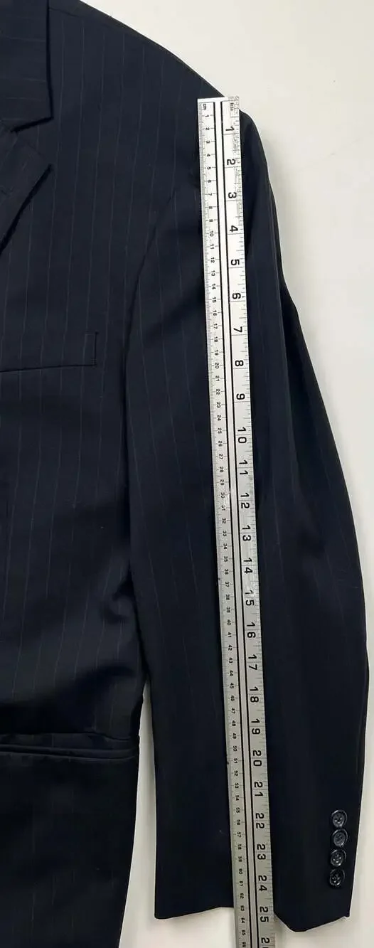 Brooks Brothers Charcoal with Pinstripe Wool Suit Jacket Estimated size 46L -see